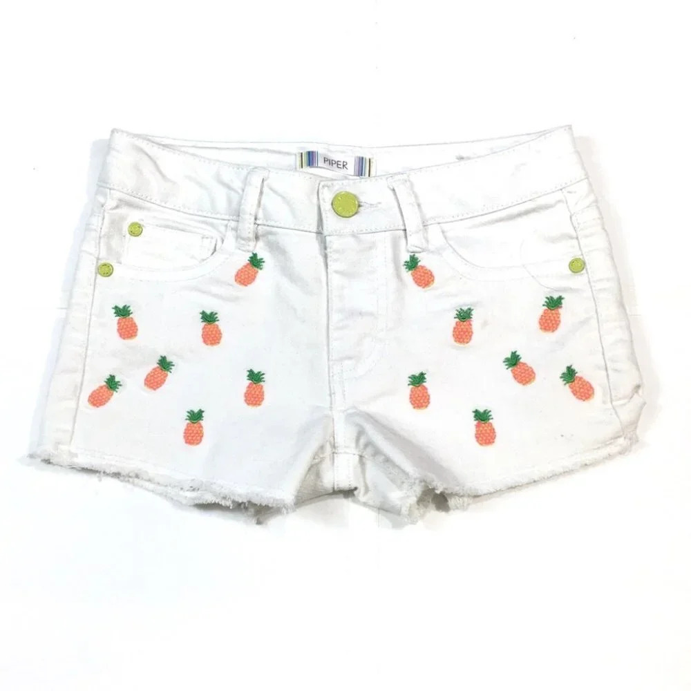 BY103 Piper Trendy Pineapple MIDI Jean Shorts 8